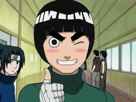 rock lee smiling